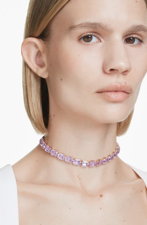 Swarovski Millenia Octagon Cut Tennis Choker In Violett