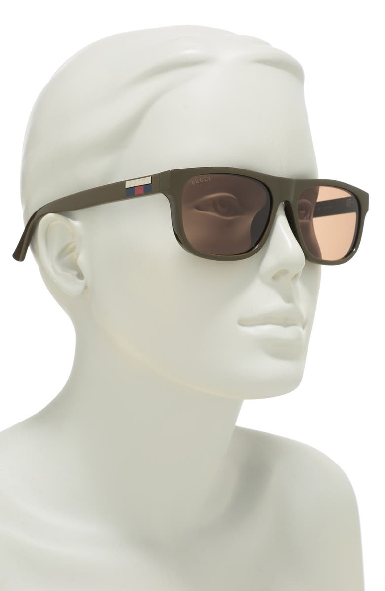 Gucci 58mm Rectangular Sunglasses, Alternate, color,