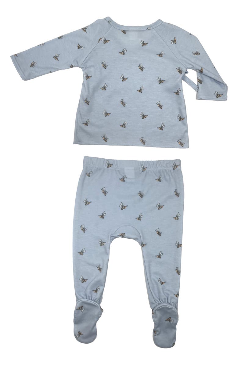 Toby 4-Piece Bumble Bee Layette Set, Alternate, color, Icy Blue