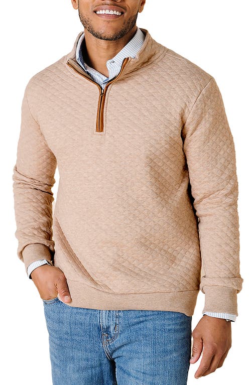 Hope & Henry Quilted Half Zip Pullover In Neutral