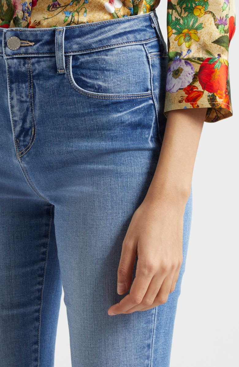 L'AGENCE Ruth High Waist Raw Hem Straight Leg Jeans, Alternate, color, Garvey