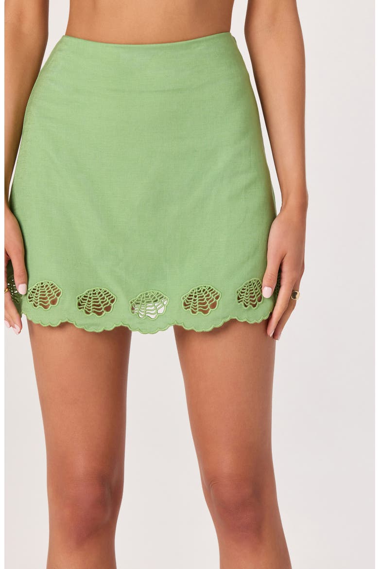Taniya Embroidered Eyelet Skirt, Alternate, color, GREEN