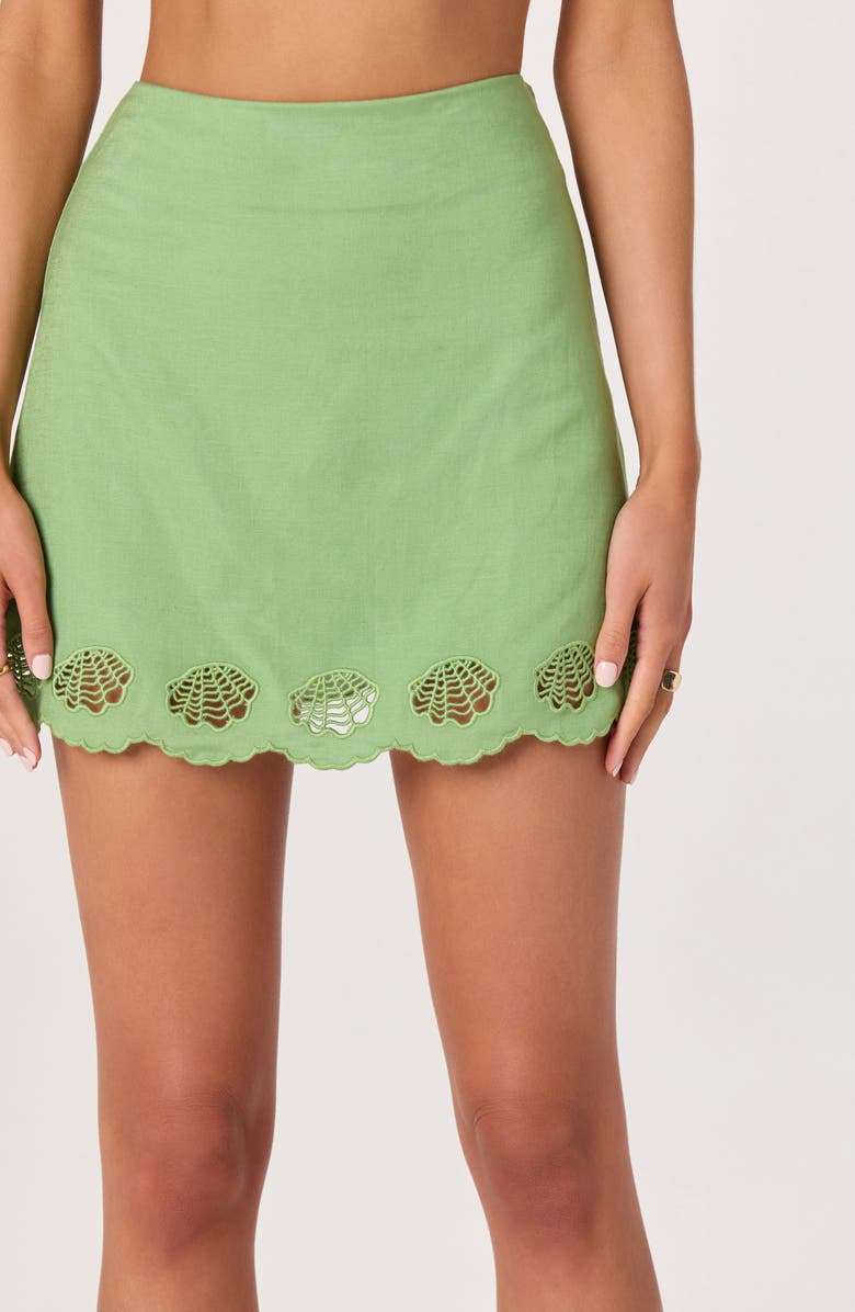 ASTR the Label Taniya Embroidered Eyelet Skirt, Alternate, color, Green