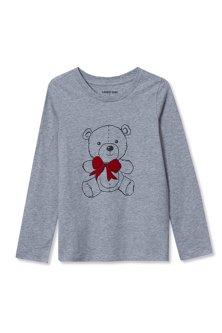 Girls Graphic Tee Shirt, Main, color, Gray Heather Teddy Bear