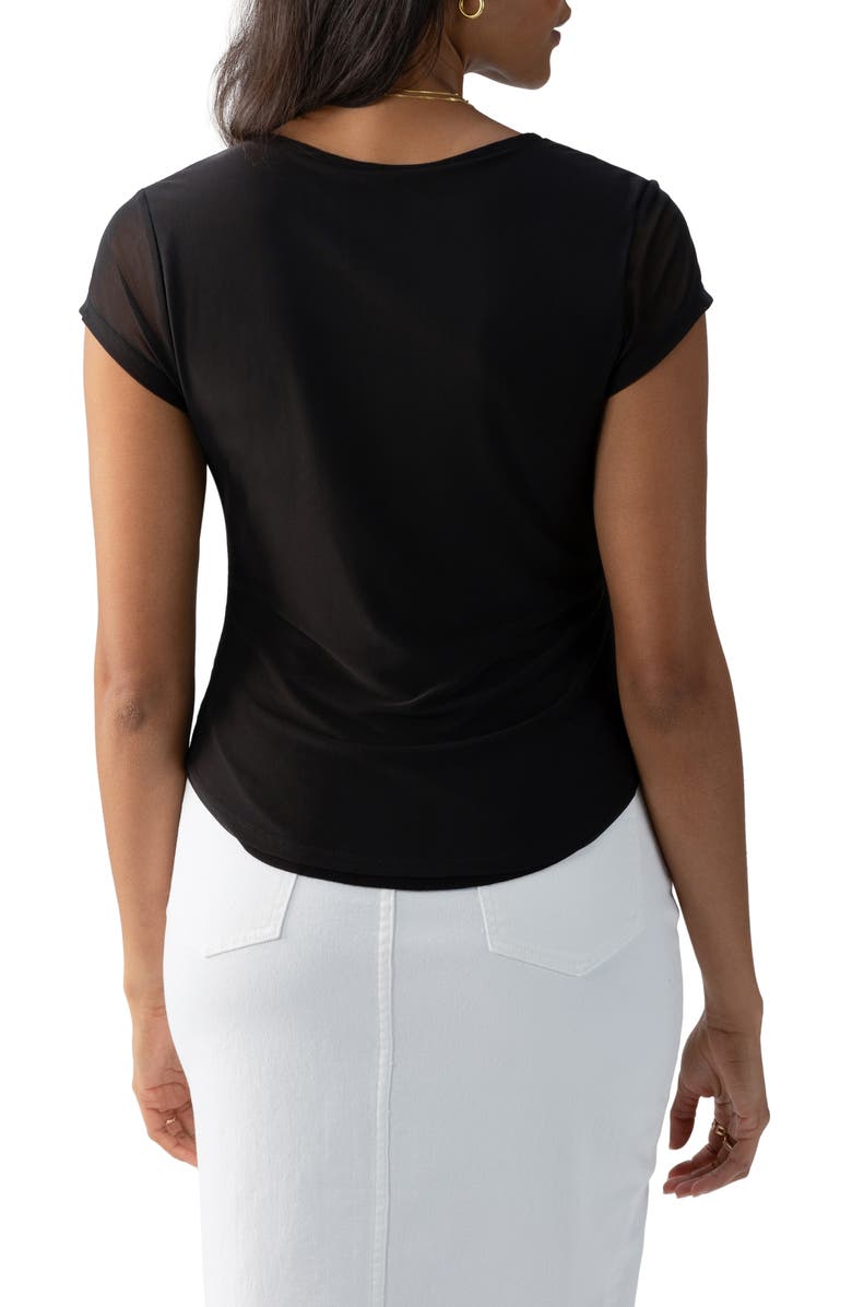 Sanctuary Long Time Lover Ruched Button-Up Top, Alternate, color,