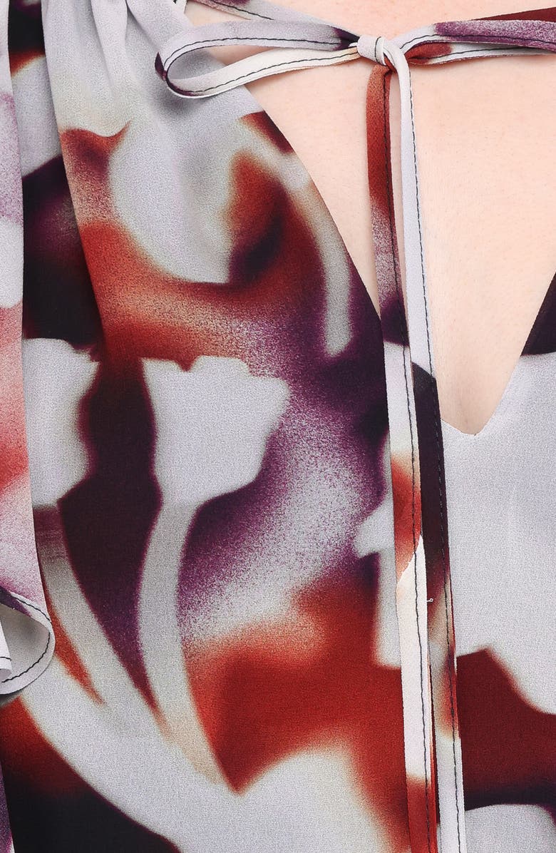 Petal & Pup Elinor Print Ruffle Sleeve Top, Alternate, color, Blurred Floral