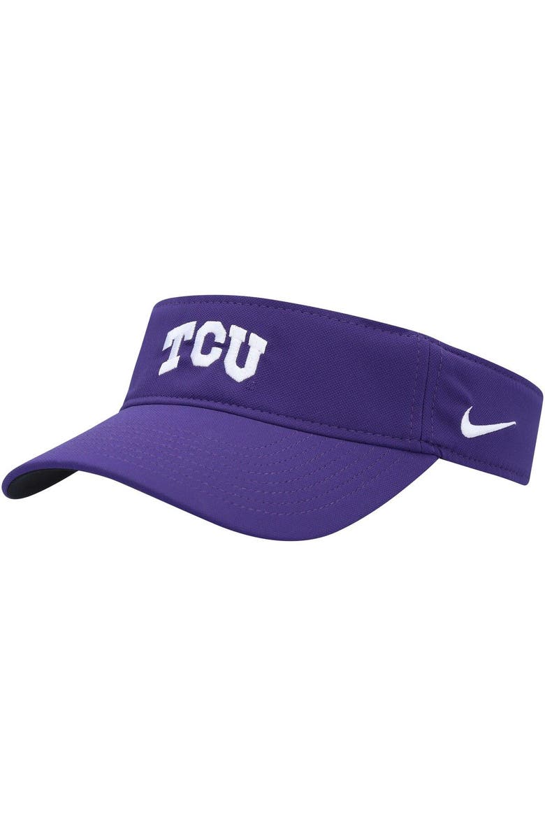 Nike Men's Nike TCU Horned Frogs Purple Sideline Performance Visor, Main, color,