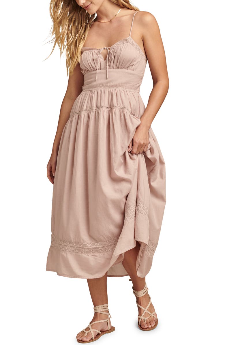 Lucky Brand Lace Trim Maxi Dress, Alternate, color, 