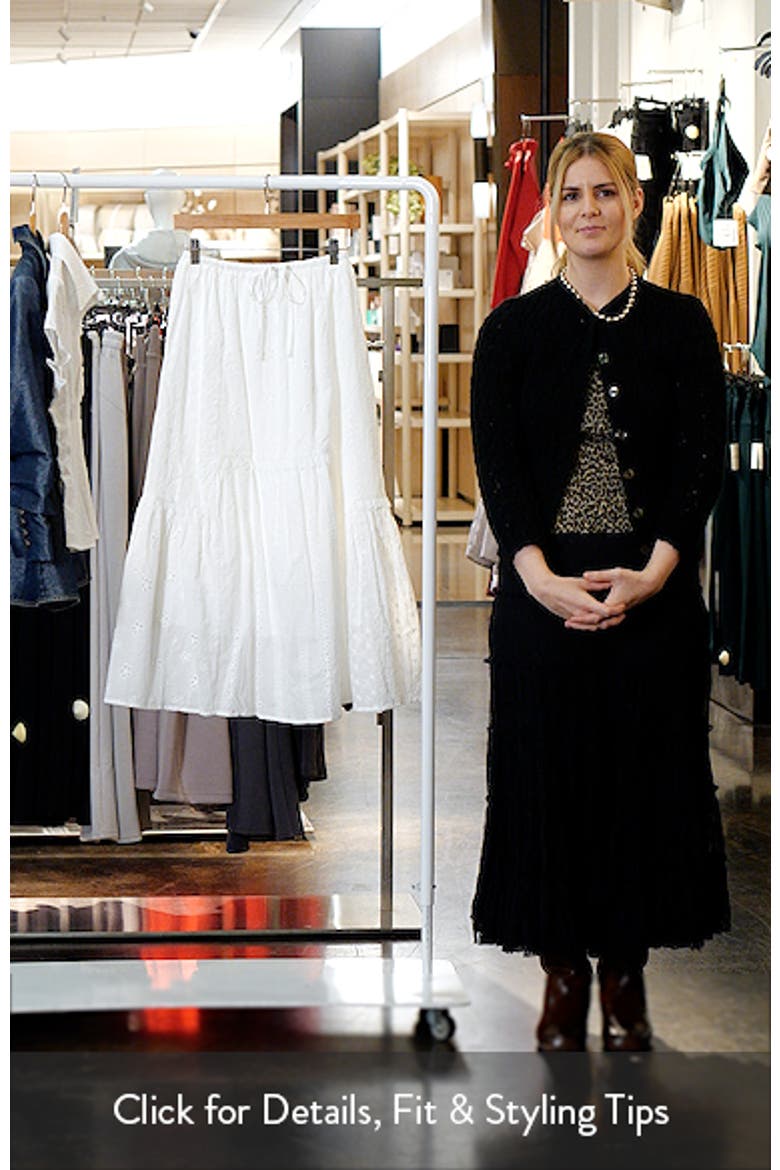 Ruffle Embroidered Eyelet Tiered Maxi Skirt video