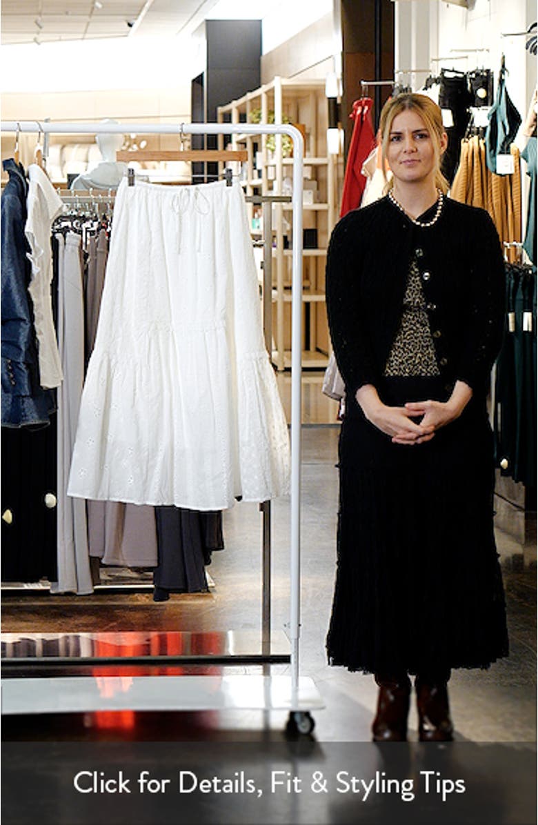 Ruffle Embroidered Eyelet Tiered Maxi Skirt, sales video thumbnail