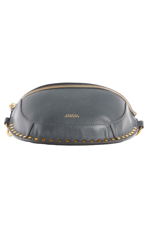 Isabel Marant Skano Stud Leather Convertible Belt Bag In Gray