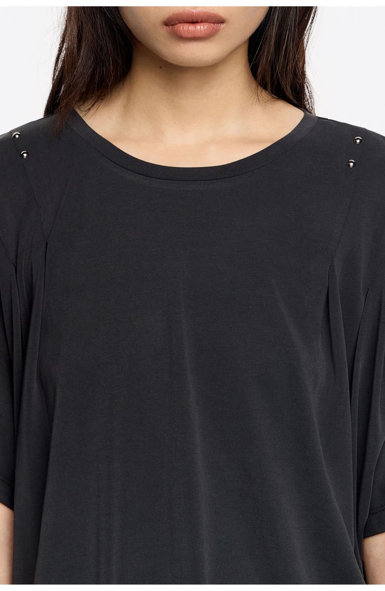 Bimba y Lola Shoulder Studs T-Shirt, Alternate, color, Washed Black