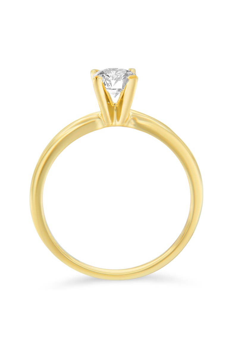 GIA Certified 14k Gold 1/2 Cttw Diamond Solitaire Engagement Ring, Alternate, color, Yellow Gold