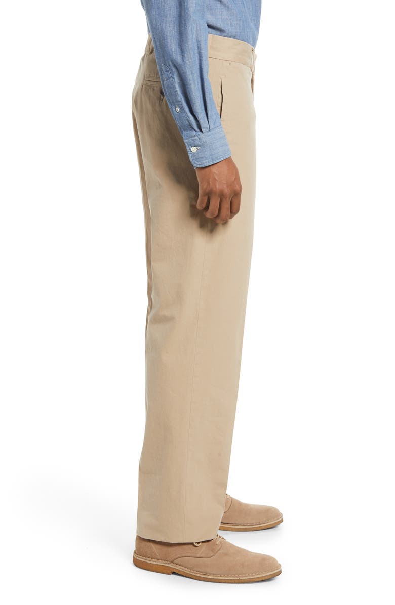 Berle Charleston Khakis Flat Front Chino Pants, Alternate, color, Khaki