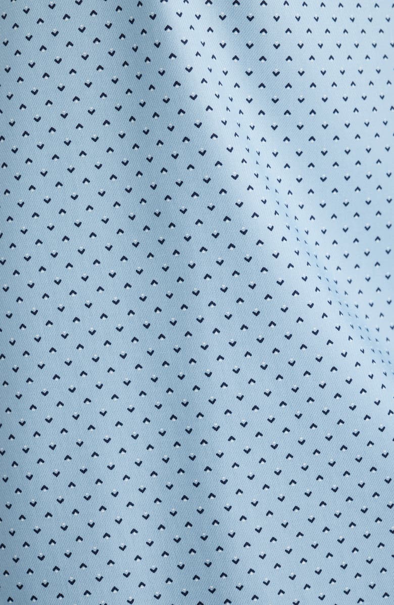 Nordstrom Trim Fit Geometric Print Premium Performance Linen Twill Dress Shirt, Alternate, color, Blue Lorenzo Geo