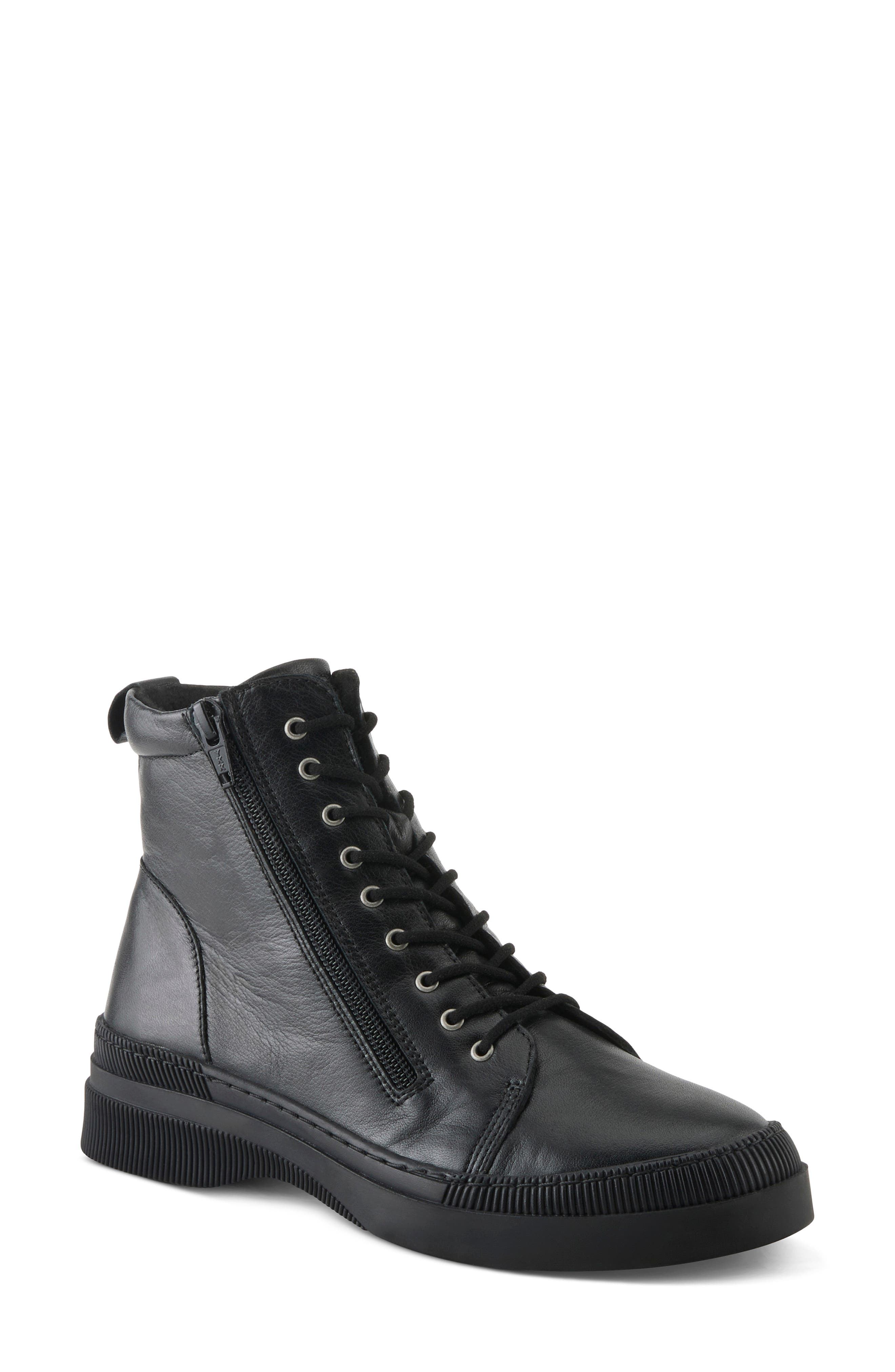 Spring Step Leather Combat Boot, Main, color, 