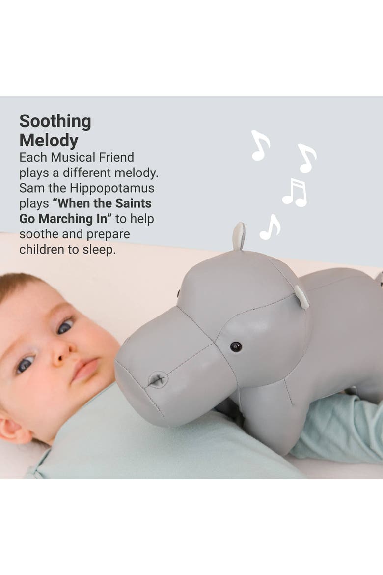 Musical Animals - Hippo, Plush Baby Music Box, Nursery Toy, Alternate, color, Grey