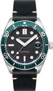 SPINNAKER Croft Midsize Automatic Leather Strap Watch, 40mm