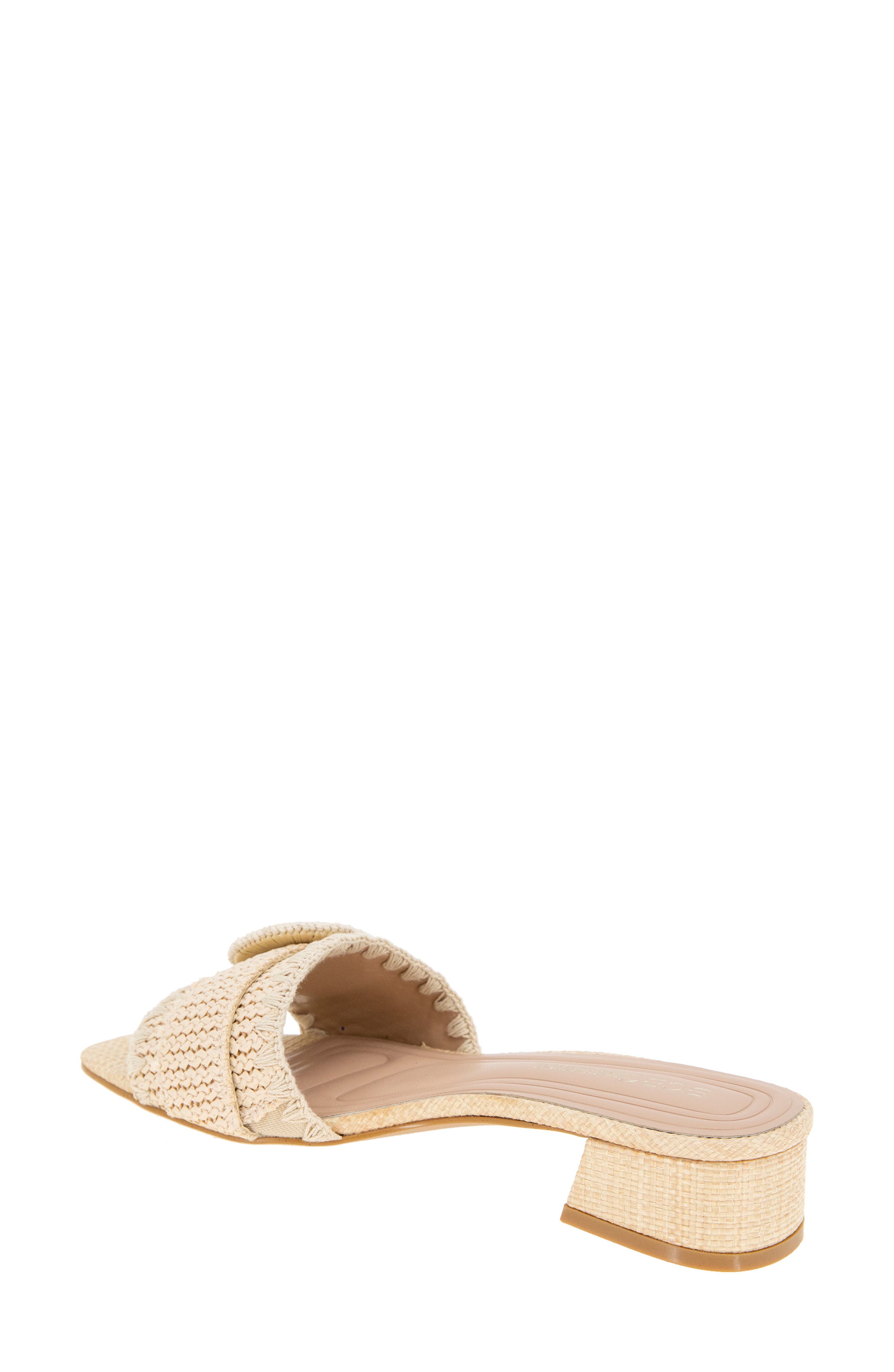 BCBGeneration Camri Buckled Raffia Slide Sandal, Alternate, color, Natural