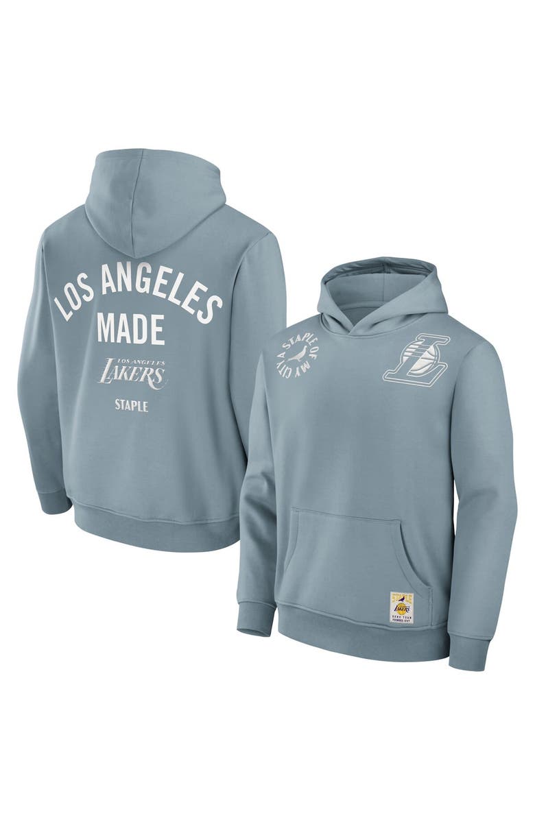 STAPLE Men's NBA x Staple Mint Los Angeles Lakers Plush Heavyweight Pullover Hoodie, Alternate, color,