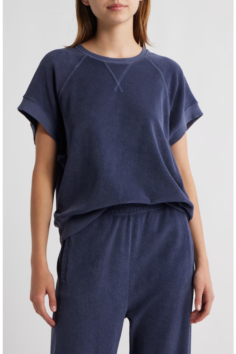Micro Terry Sweatshirt, Main, color, VINTAGE BLUE