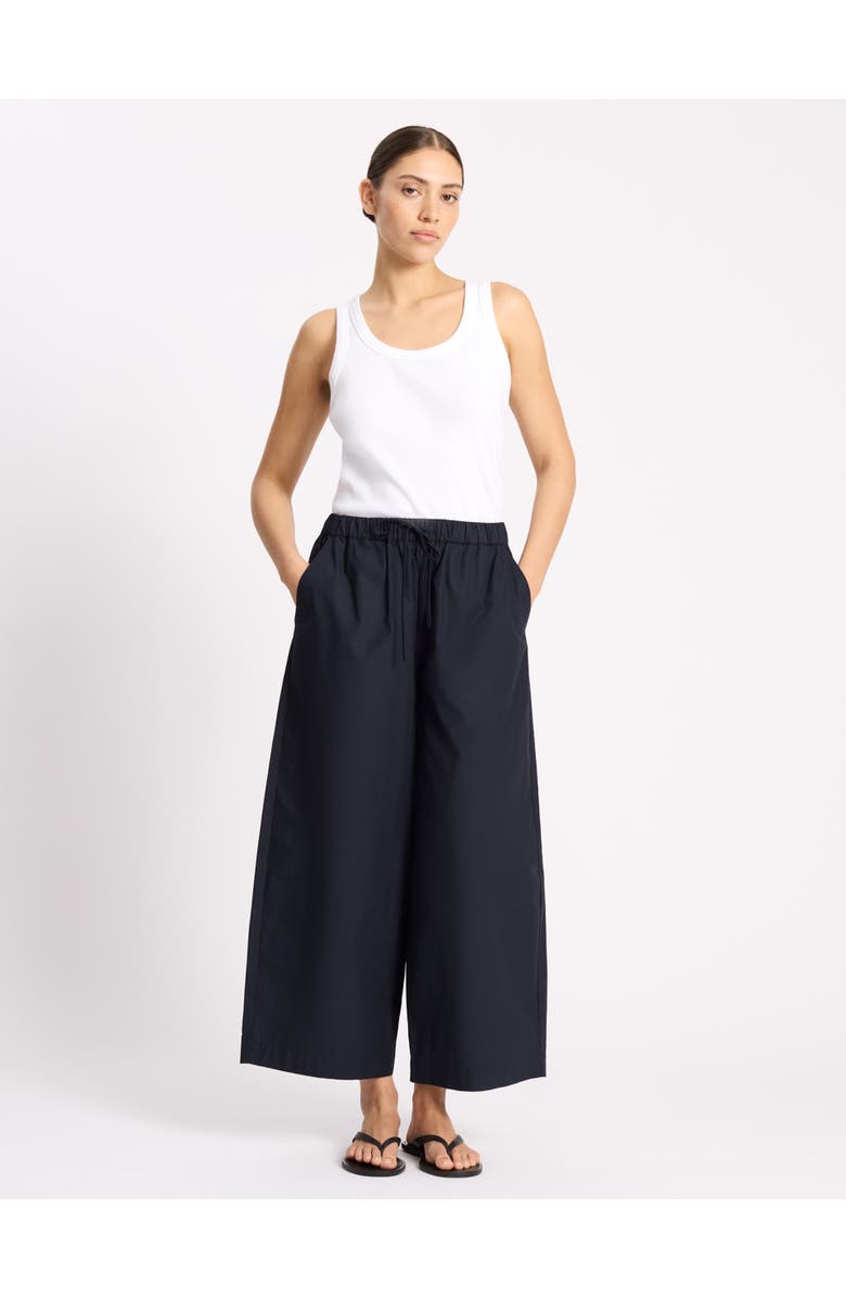 Albaray Drawstring Waist Barrel Leg Trouser, Alternate, color, Navy