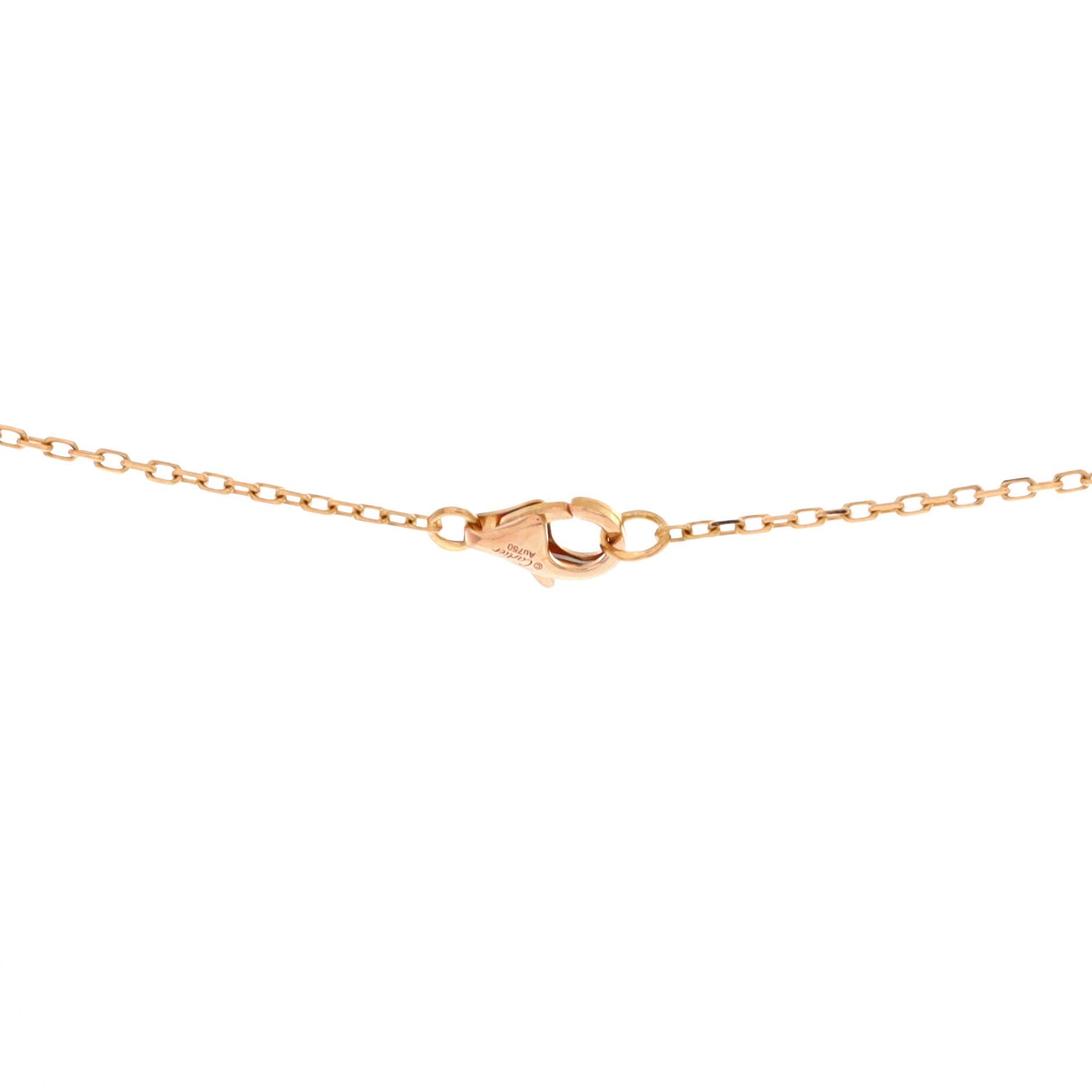 Double C de Cartier Pendant Necklace 18K Rose Gold and Diamonds, Alternate, color, Metallic Gold