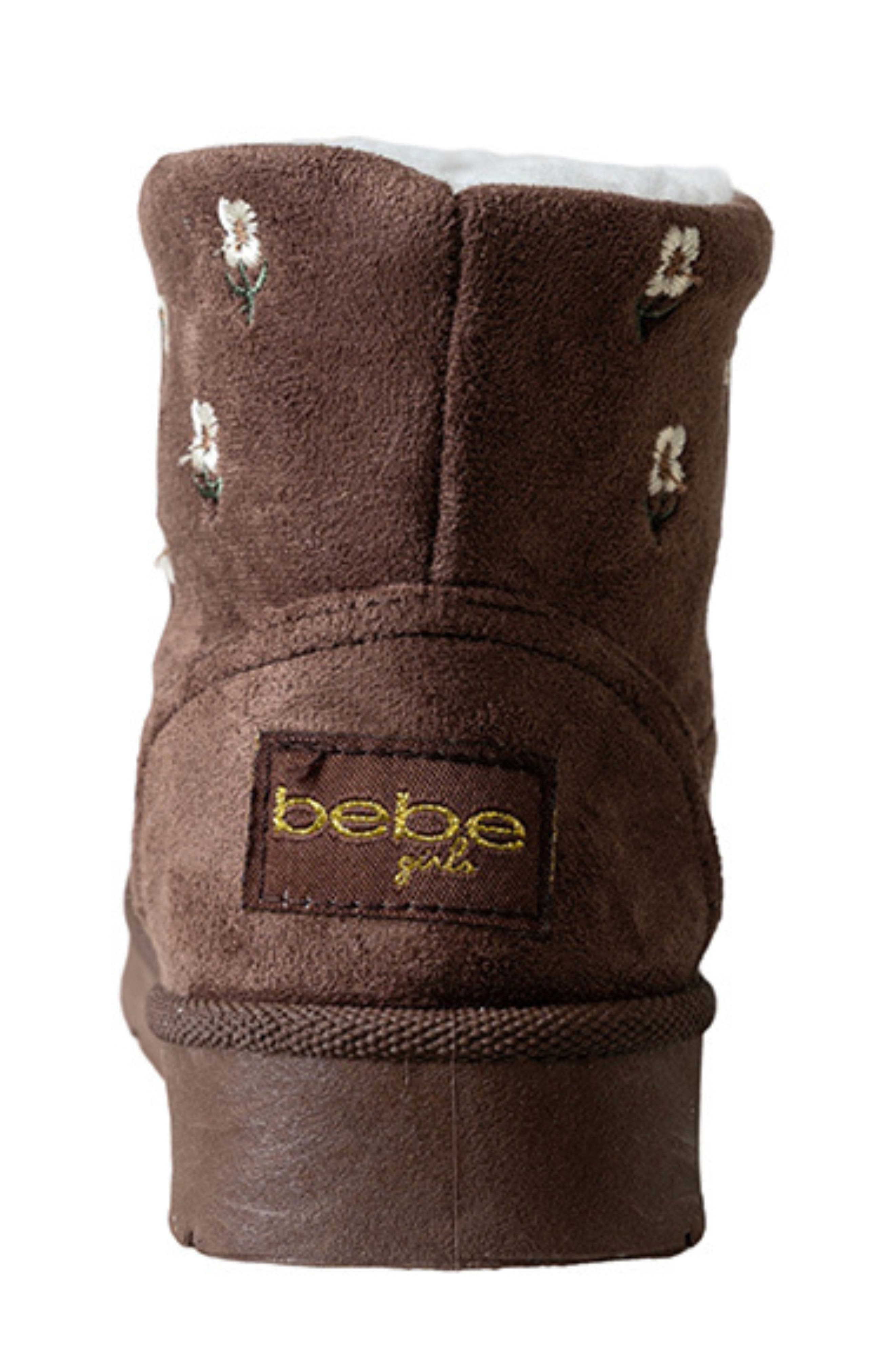 Kids' Embroidered Faux Suede Boot, Alternate, color, CHOCOLATE