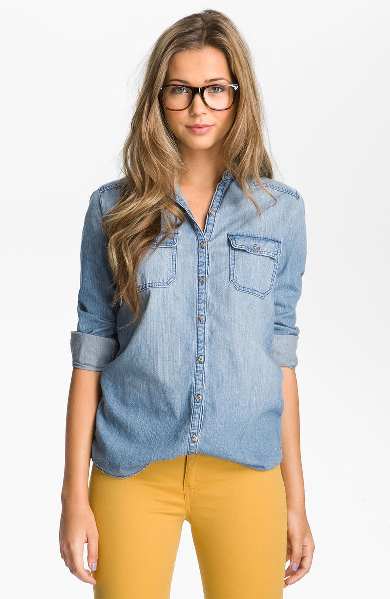 Rubbish<sup>®</sup> Chambray Boyfriend Shirt, Main, color, 