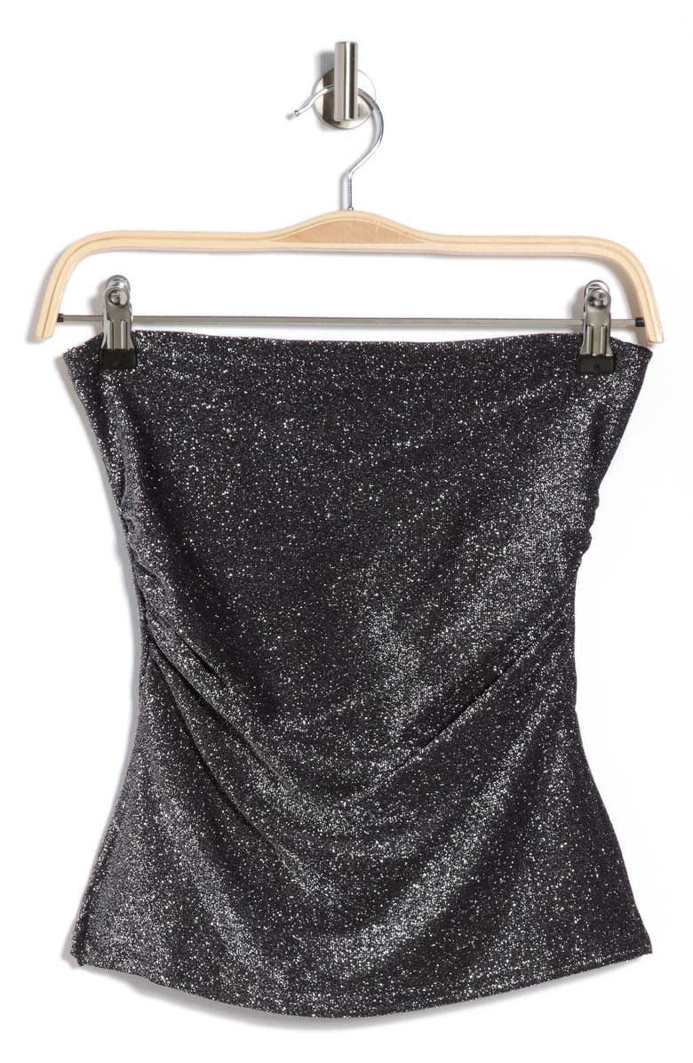 Madden Girl Metallic Knit Tube Top, Alternate, color, Black