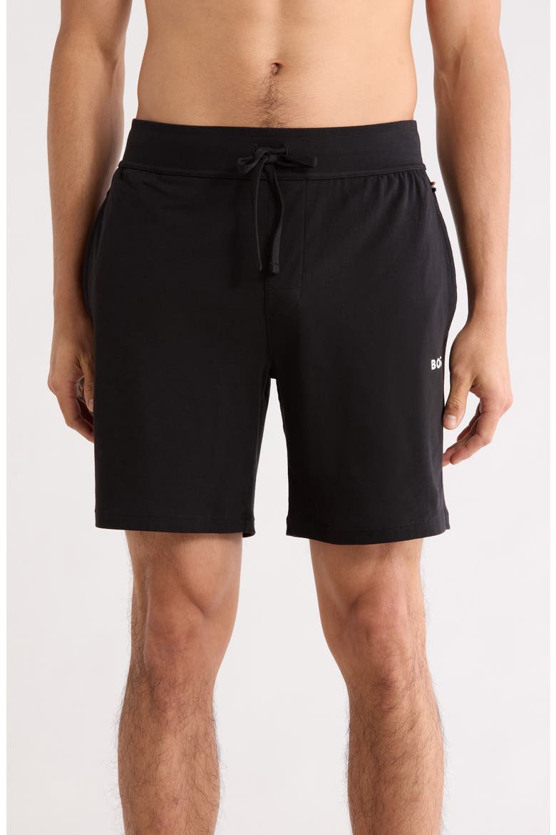 Stretch Cotton Lounge Shorts, Main, color, BLACK