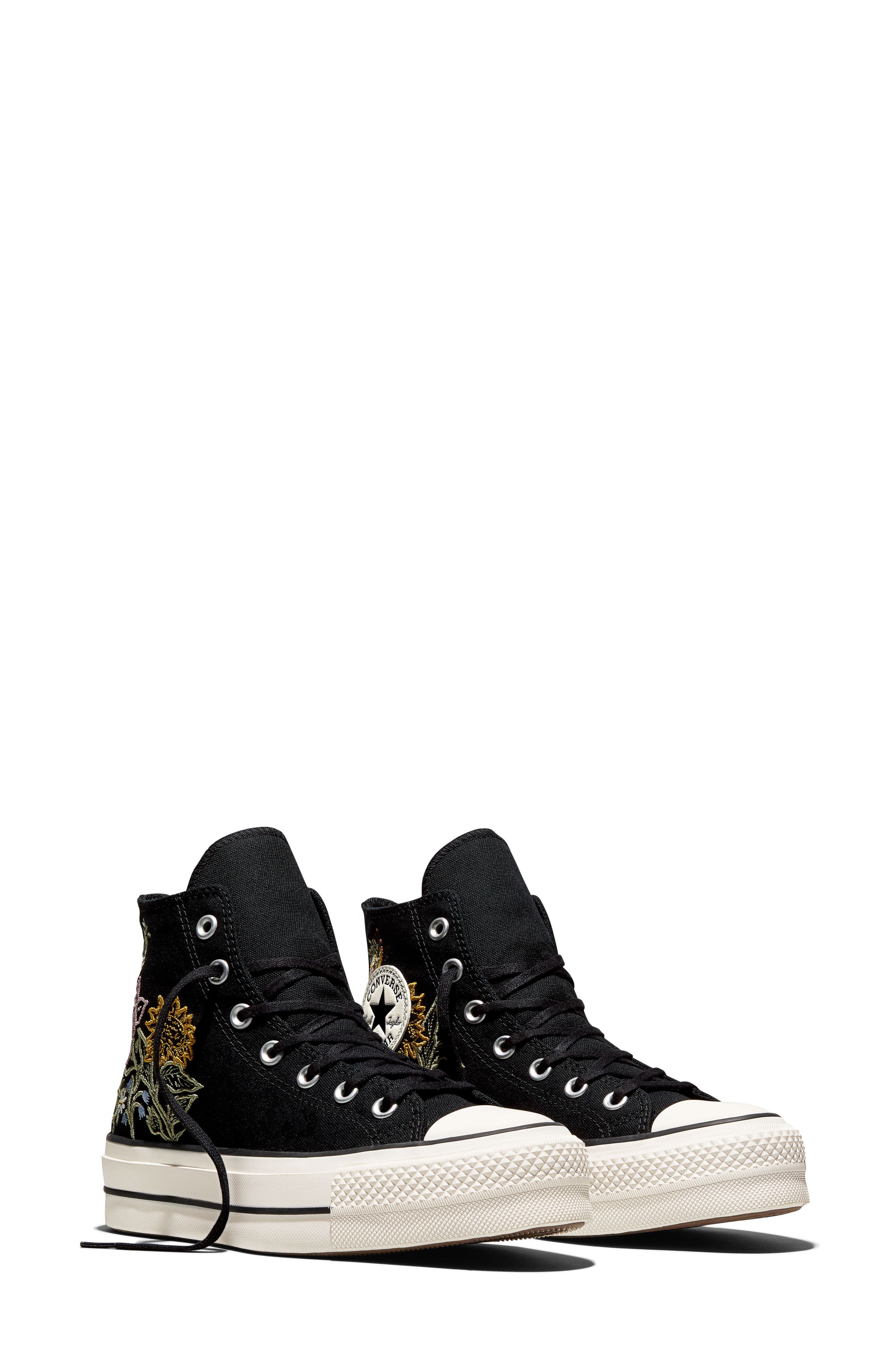 Chuck Taylor All Star Lift High Top Sneaker, Alternate, color, BLACK/VINTAGE W