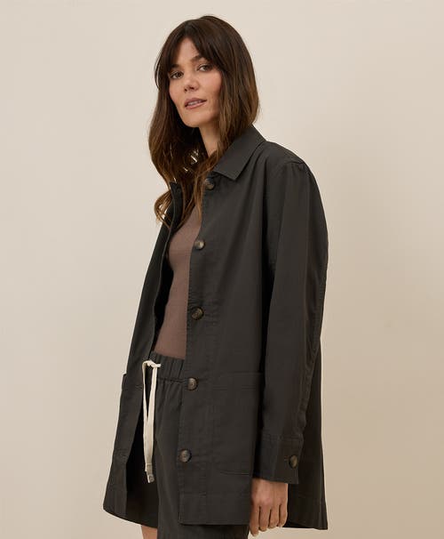 Pact Organic Cotton Daily Twill Oversized Lightweight Jacket In Oak
