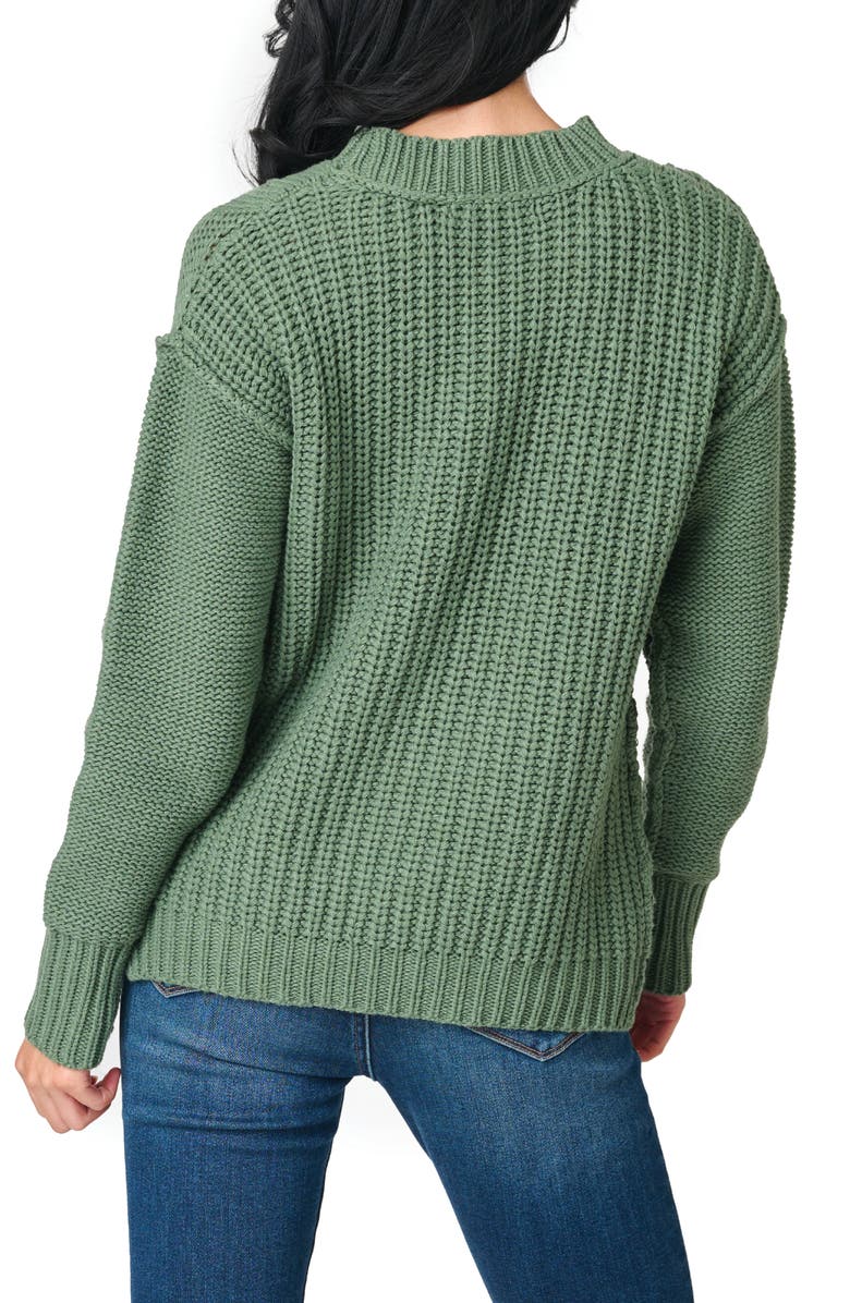 GIBSONLOOK Scallop Stitch Sweater, Alternate, color, Sage