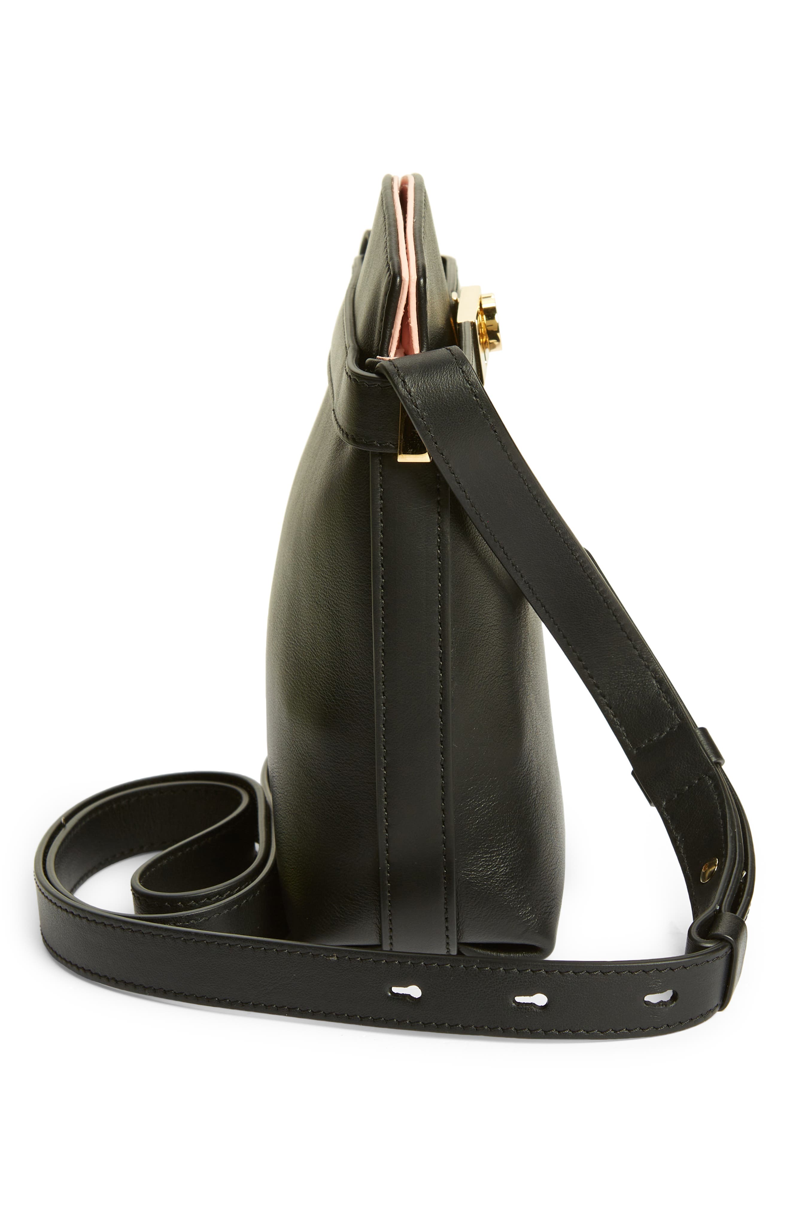 FERRAGAMO Hug Bicolor Leather Crossbody Mini Bag, Alternate, color, 