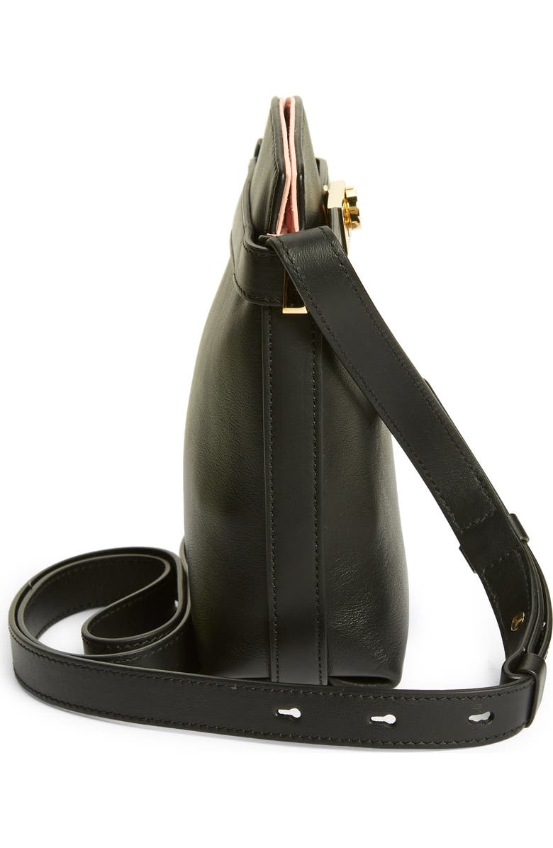 FERRAGAMO Hug Bicolor Leather Crossbody Mini Bag, Alternate, color,