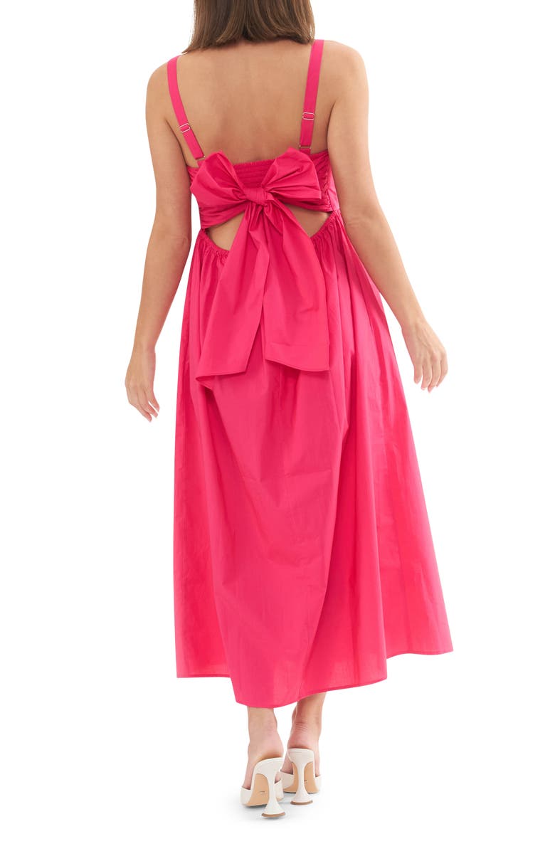 Ripe Maternity Tamara Tie Back Poplin Midi Maternity Sundress, Alternate, color, Hot Pink