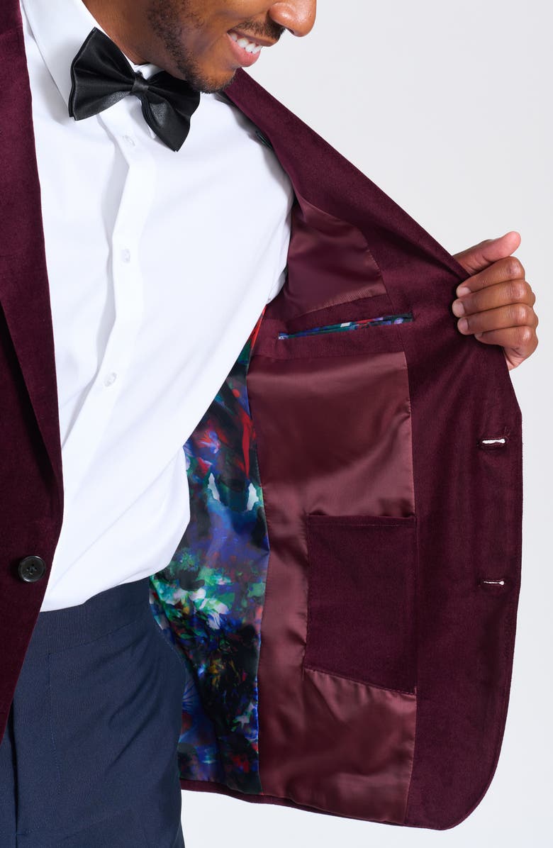 SAVILE ROW CO SAVILE ROW Velvet Blazer, Alternate, color, Burgundy