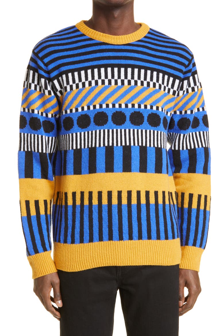 x Camille Walala Fair Isle Lambswool Sweater, Main, color, NAVY/ ECRU FLOWER