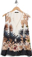 T Tahari Tropical Print Sleeveless Top