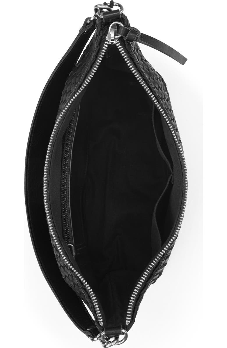The Sak Juniper Small Hobo Leather Bag, Alternate, color, Woven Black
