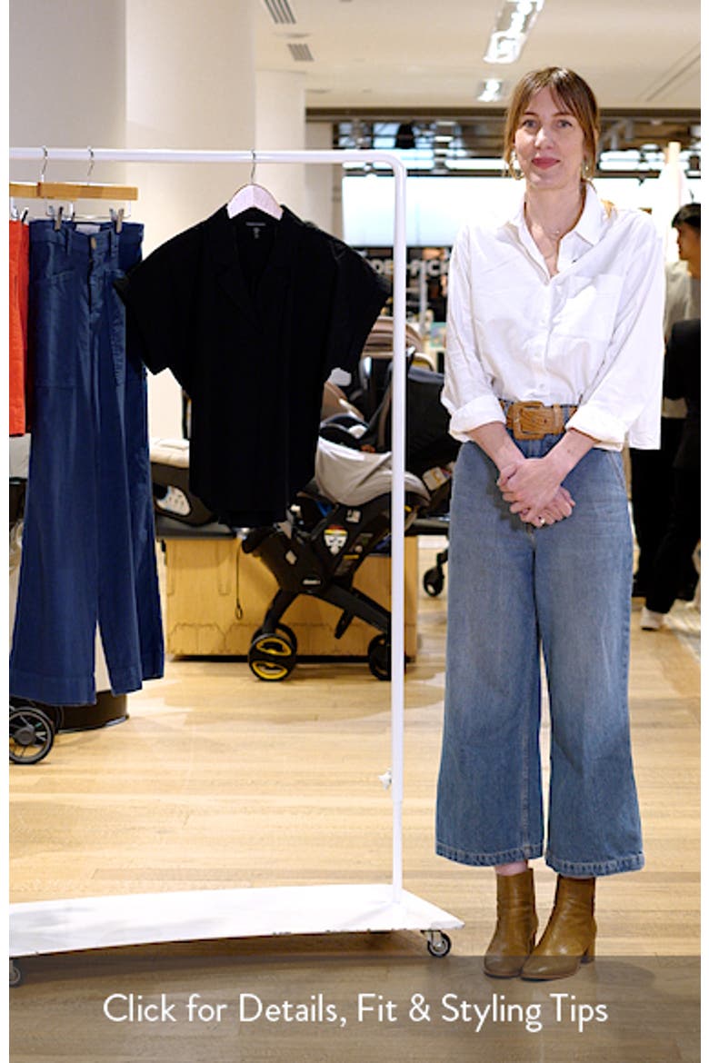 NOTCH COLLAR TOP W/ CUFFED CAP SLV video
