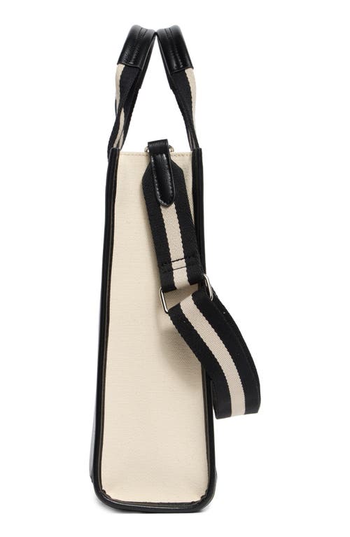 Bcbg Contrast Pocket Mini Tote Bag In Natural Black