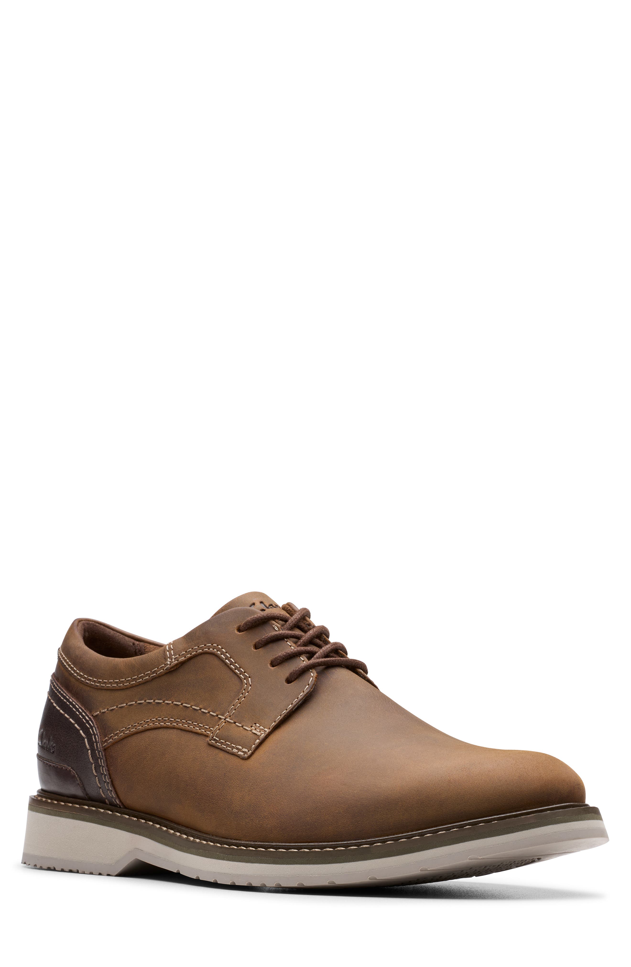 Clarks<sup>®</sup> Monahan Plain Toe Oxford, Main, color, Beeswax Leather