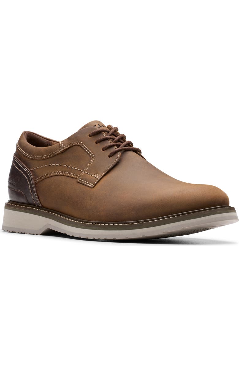 Clarks<sup>®</sup> Monahan Plain Toe Oxford, Main, color, Beeswax Leather