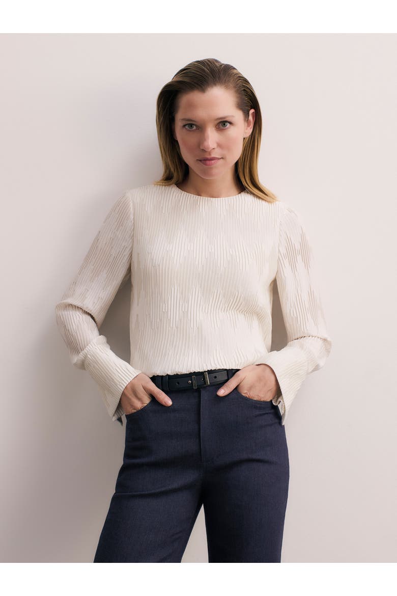 Ellesmere Plisse Blouse, Main, color, Ivory