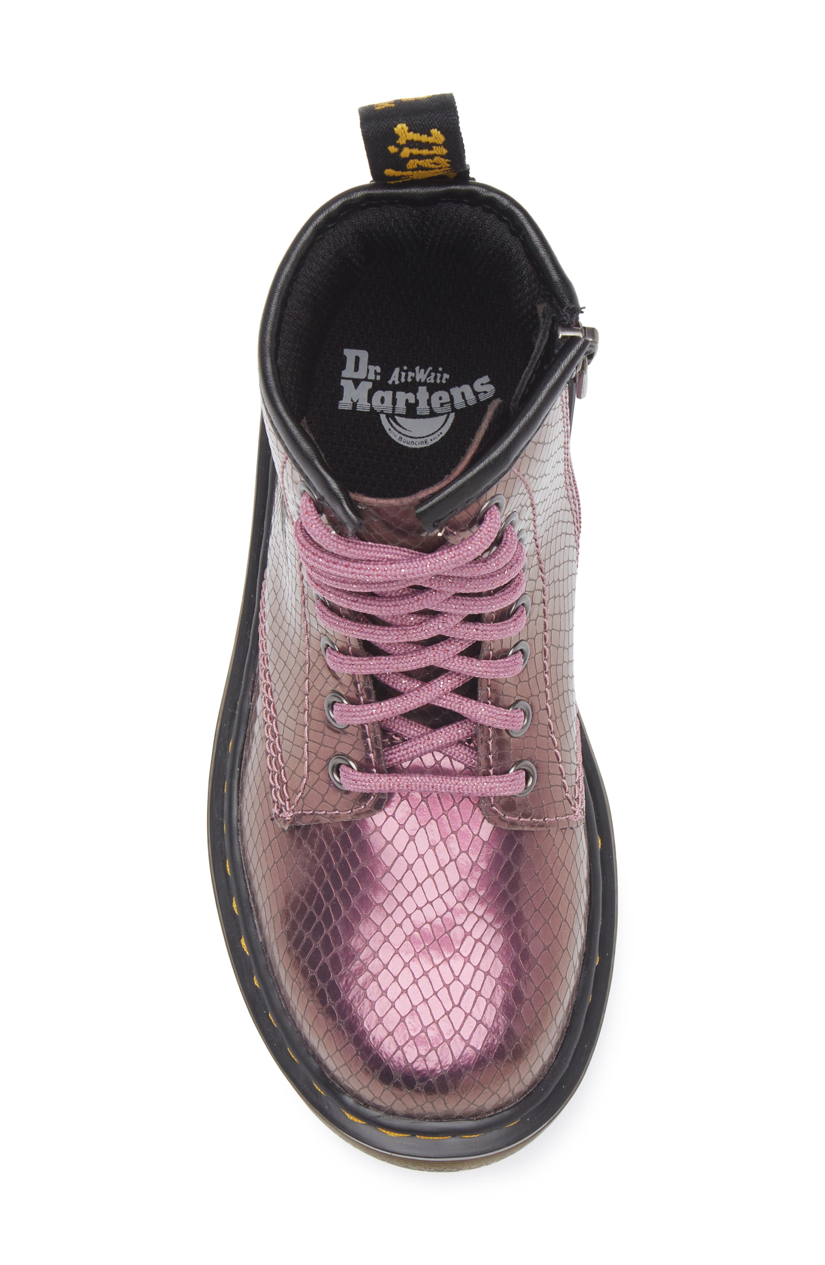 Dr. Martens Kids' 1460 Snake Embossed Boot, Alternate, color, Copper Pink