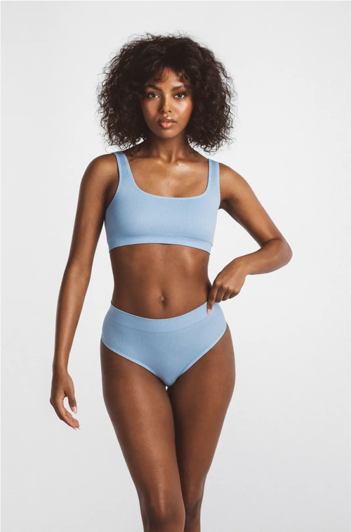 Ldma High Sculpt Thong Rib In Arctic Blue