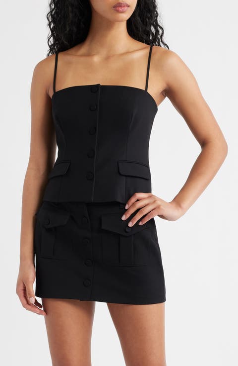 Irina Sqare Neck Button-Up Top