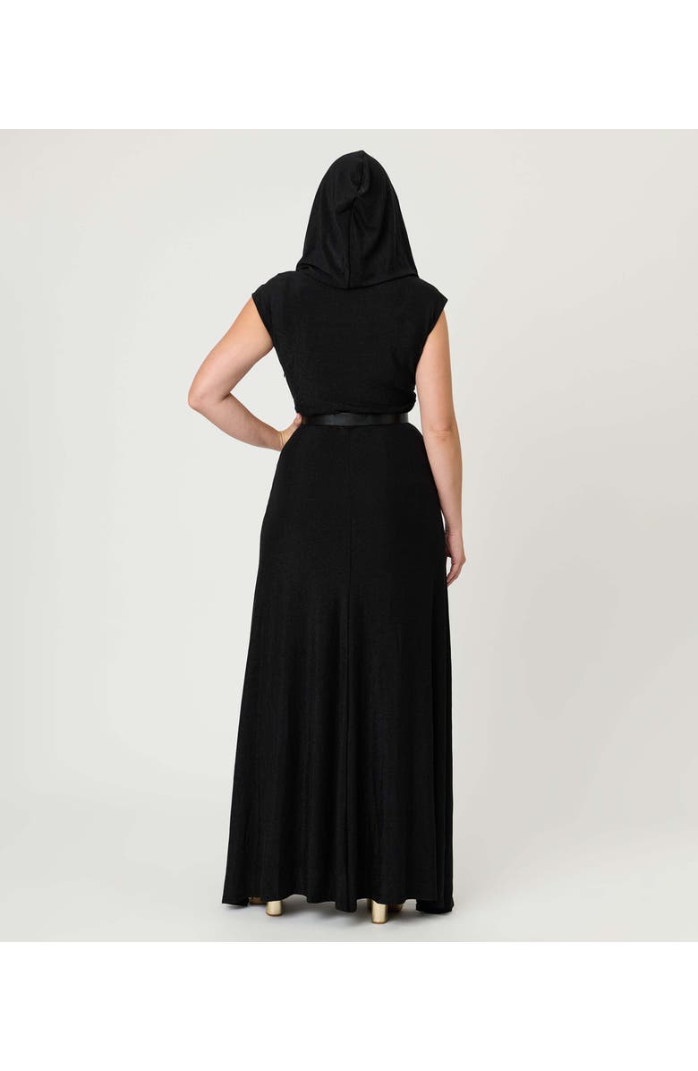 Unique Vintage Hooded Maxi Dress, Alternate, color, Solid Black